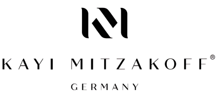 Kayi Mitzakoff Logo, K und M Symbol, darunter Kayi Mitzakoff Germany – exklusiver Kosmetik Onlineshop für Luxus Hautpflege